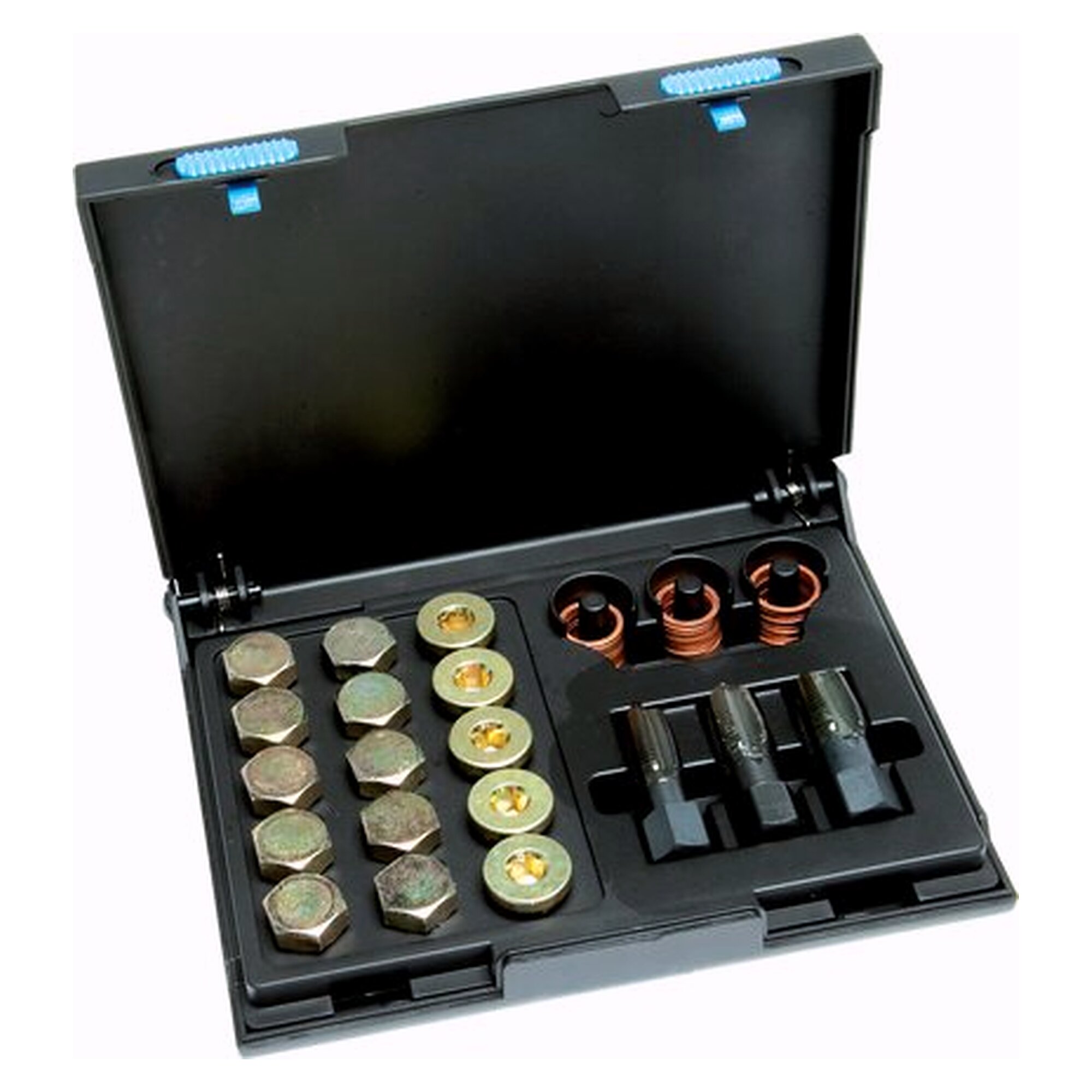 Oil sump repair set in sturdy case (M 13x1.5), workshop accessory