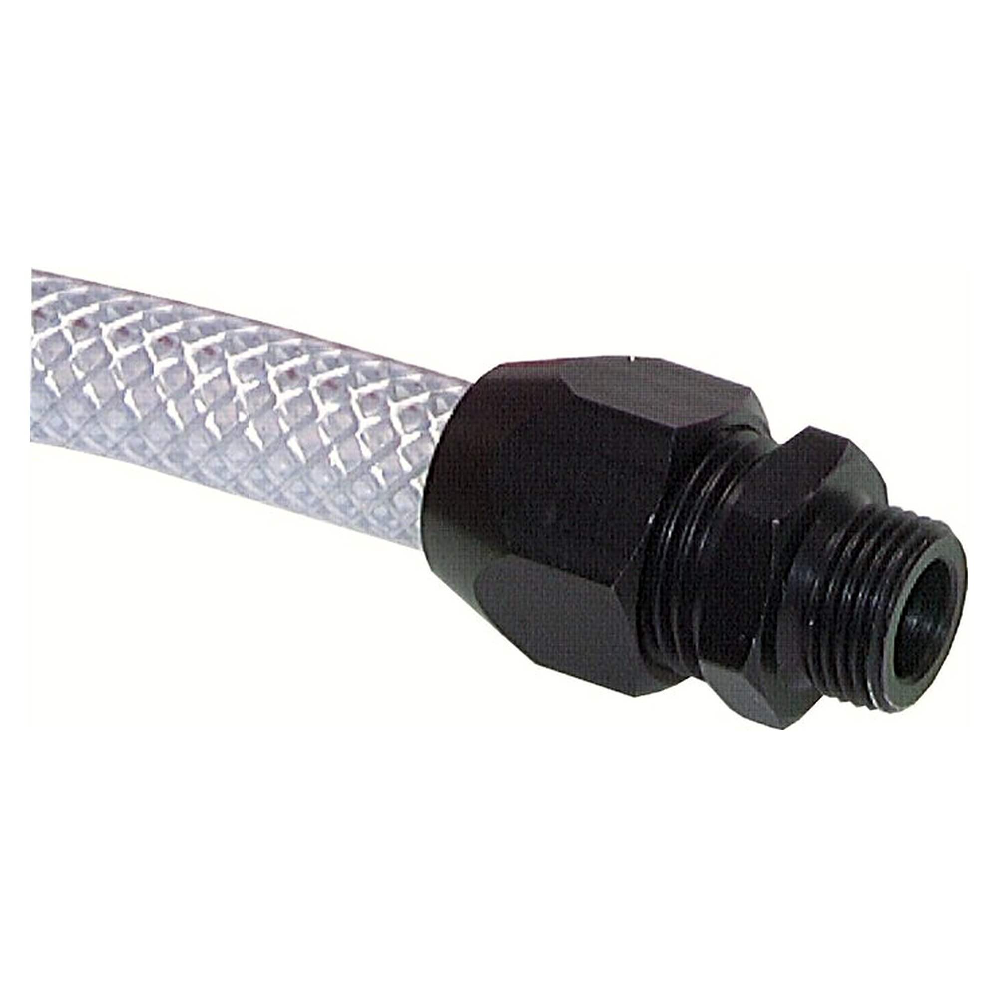 Straight male stud fitting for fabric-braided hose, G 1/4", hose 16x10 mm, aluminium