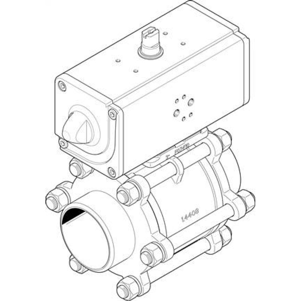 Festo 1774112. ball valve actuator unit VZBA-3"-WW-63-T-22-F0710-V4V4T-PS180-R-90-4-C