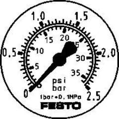 Festo 159598. Manómetro con brida FMA-50-2,5-1/4-EN
