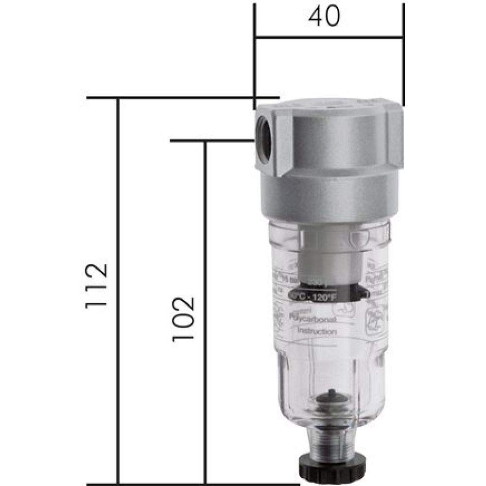 DF 00 AM Mini-Filter G 1/8", Kunststoffbehälter
