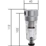 DF 00 AM Mini-Filter G 1/8", Kunststoffbehälter