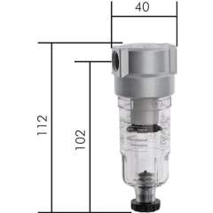 DF 00 AM Mini-Filter G 1/8", Kunststoffbehälter