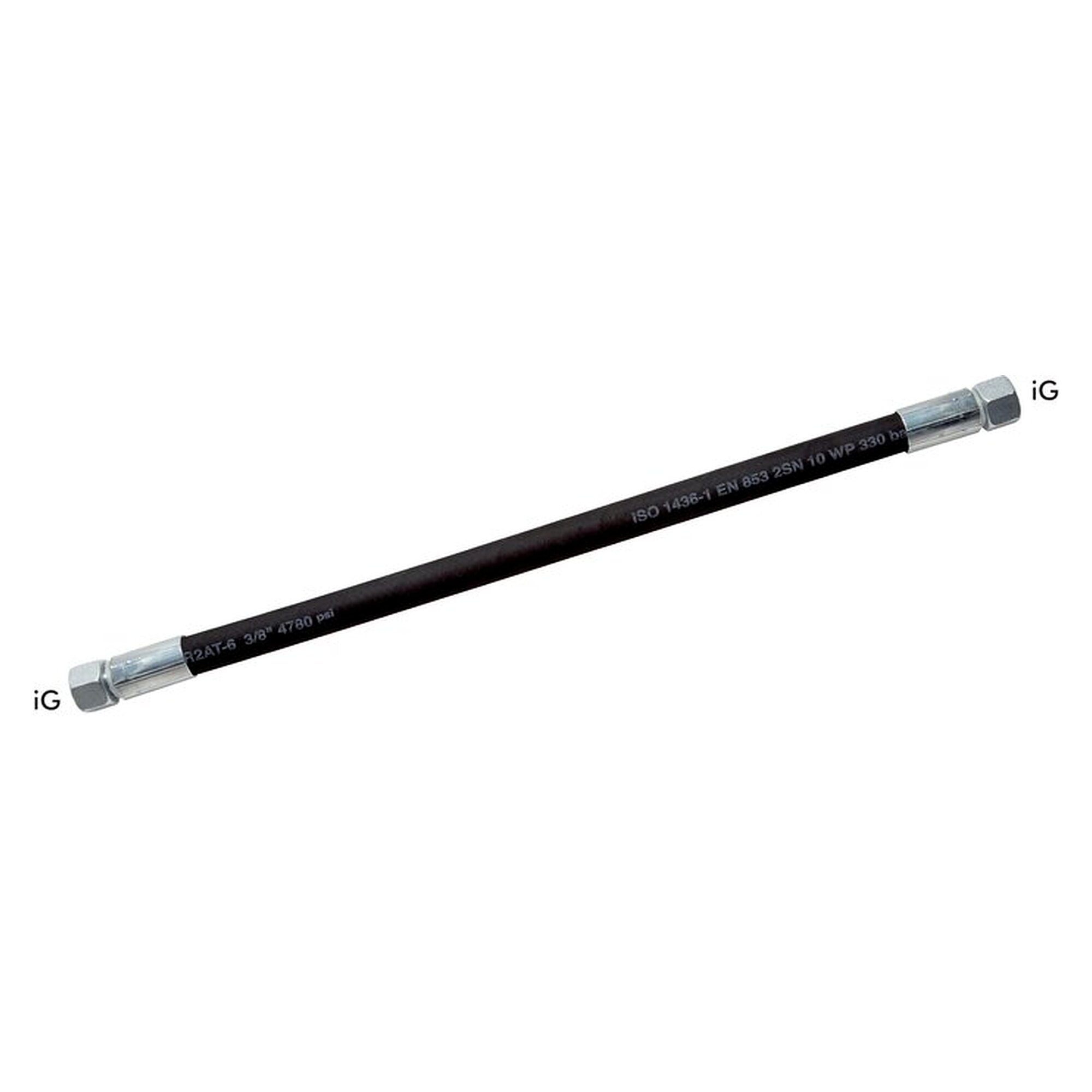 Compressed air hose assembly EN 853 1 SN, DN 19, M 30x2, pipe connection 22 L, DKO / DKO, 0.3 m