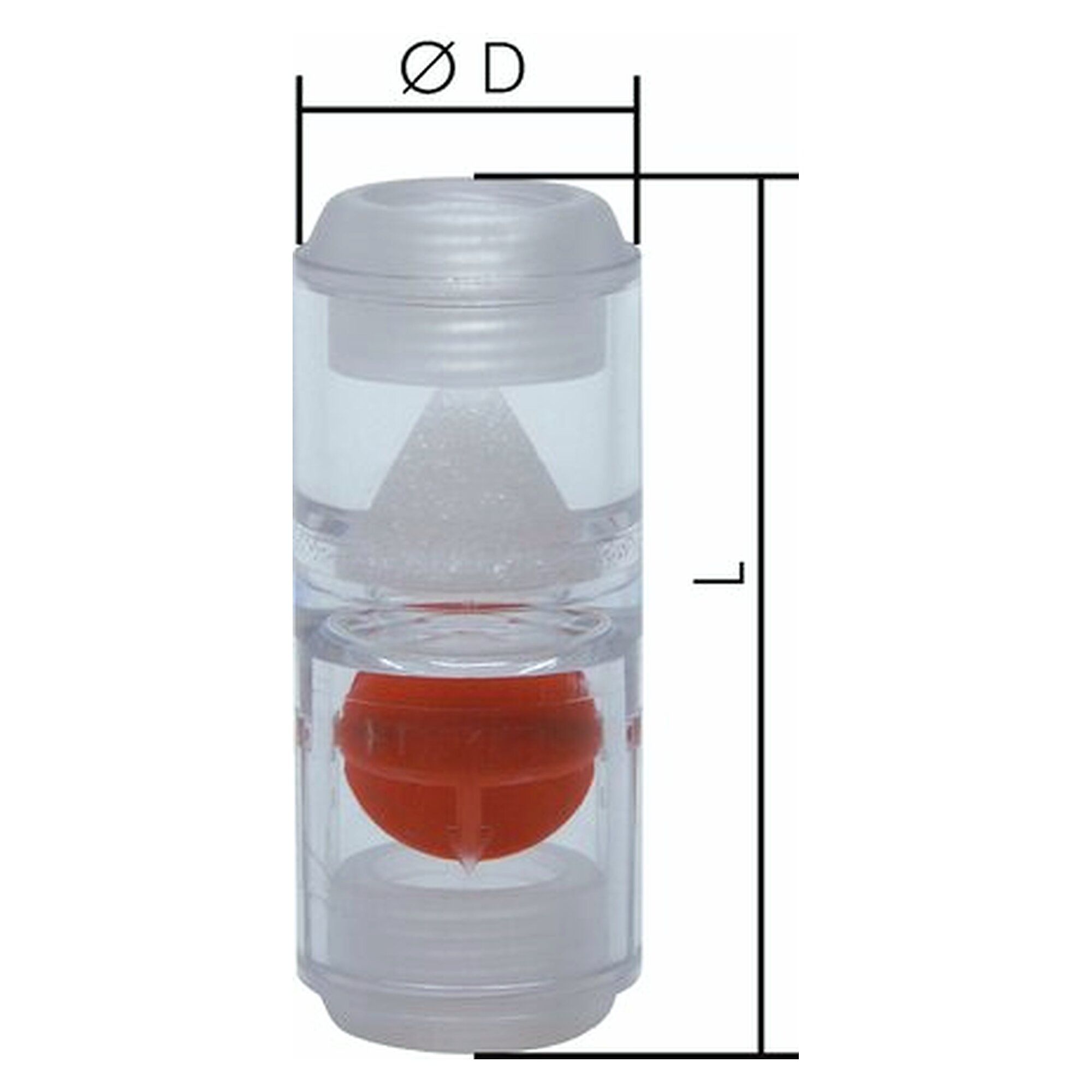 Accessory for compressed air equipment, G 1/4", polycarbonate, temperature range 0 to +55 °C