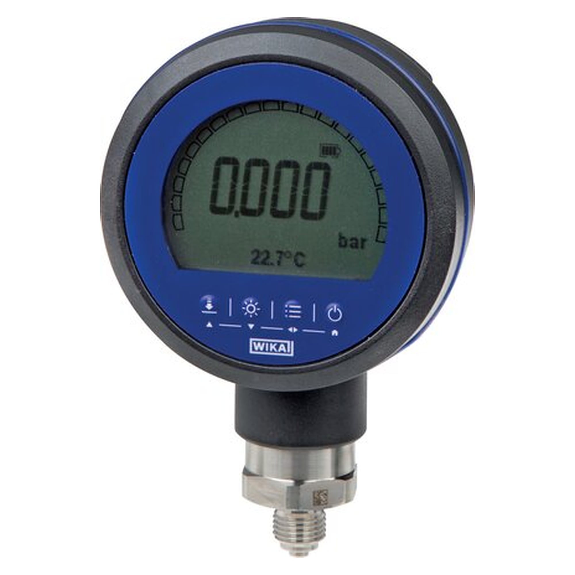 Digital pressure gauge, plastic, protection IP 65, G 1/4", -1 to 9 bar, indicating range -1 to 9 bar