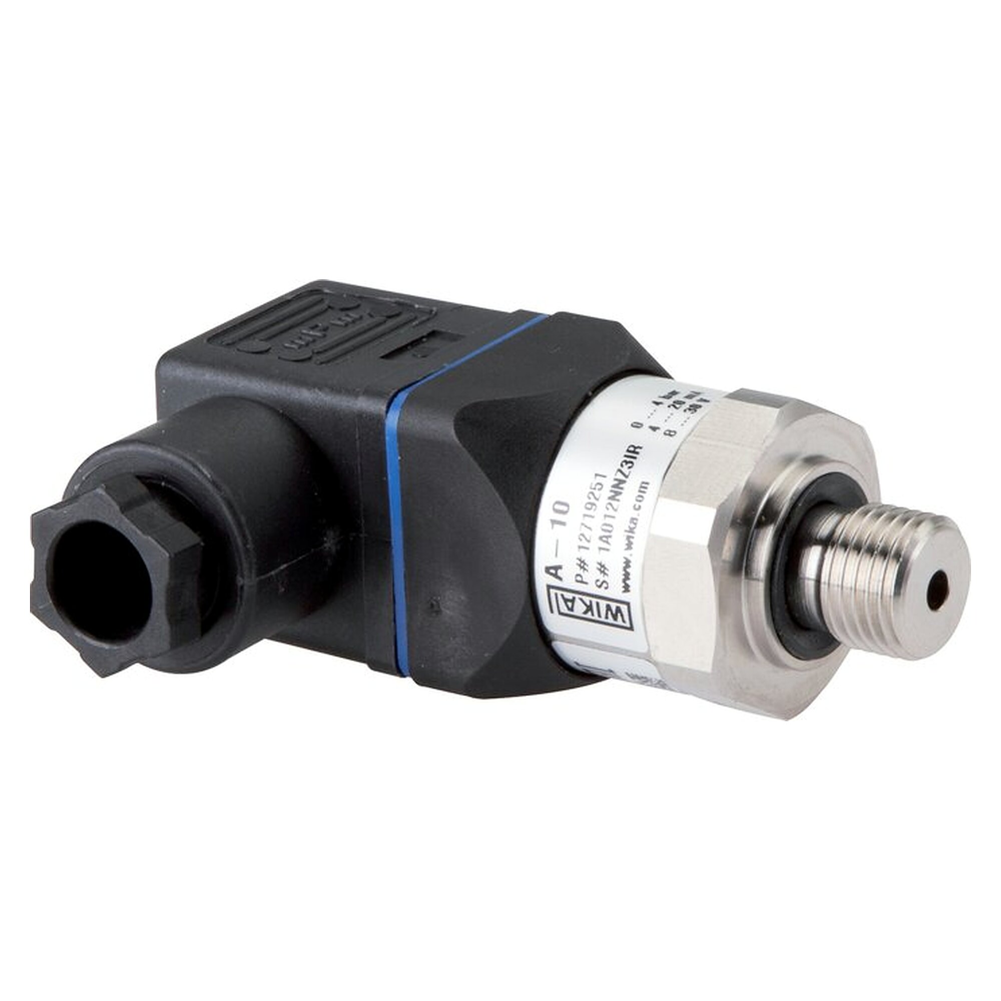 Pressure transmitter, measuring range 0 - 1 bar, 4 - 20 mA, angled connector