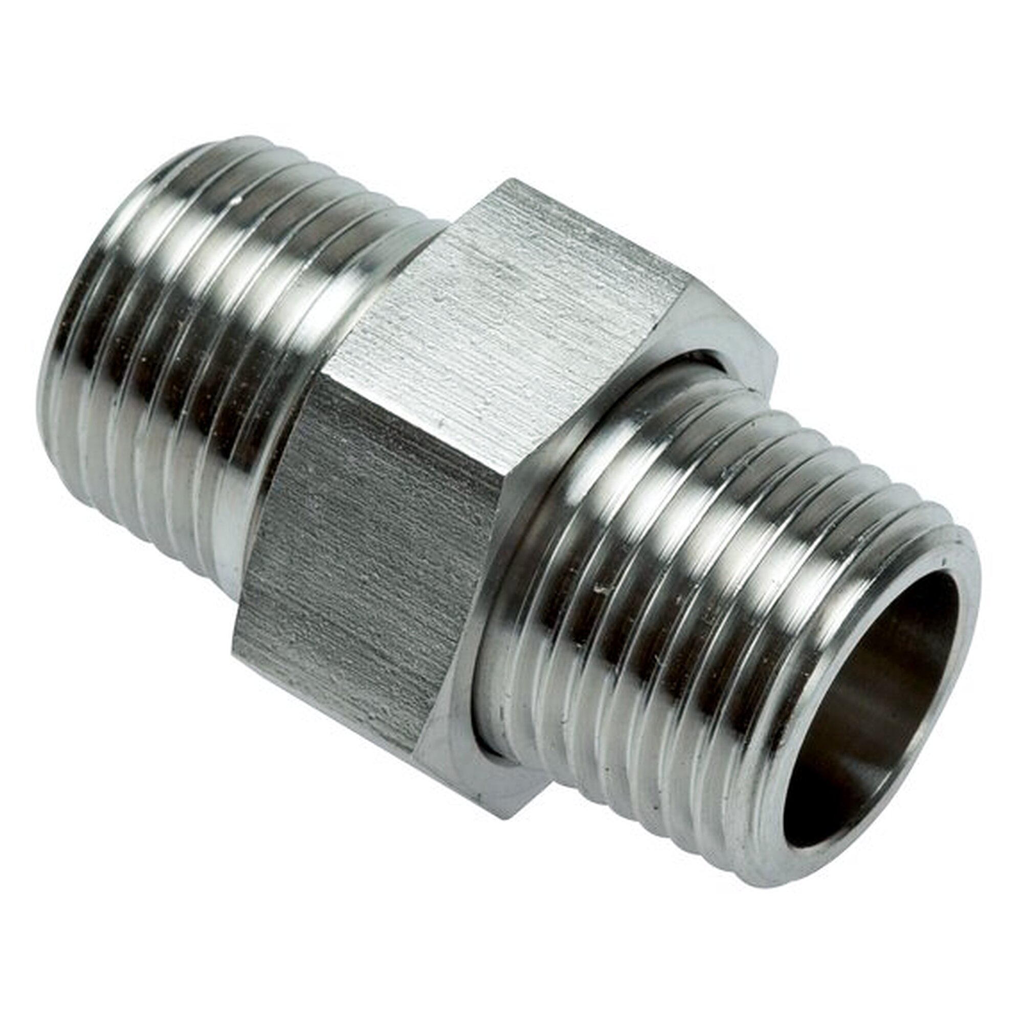 Doppelnippel, flach dichtend, trennbar, Gewinde R 1/8", Edelstahl 1.4571