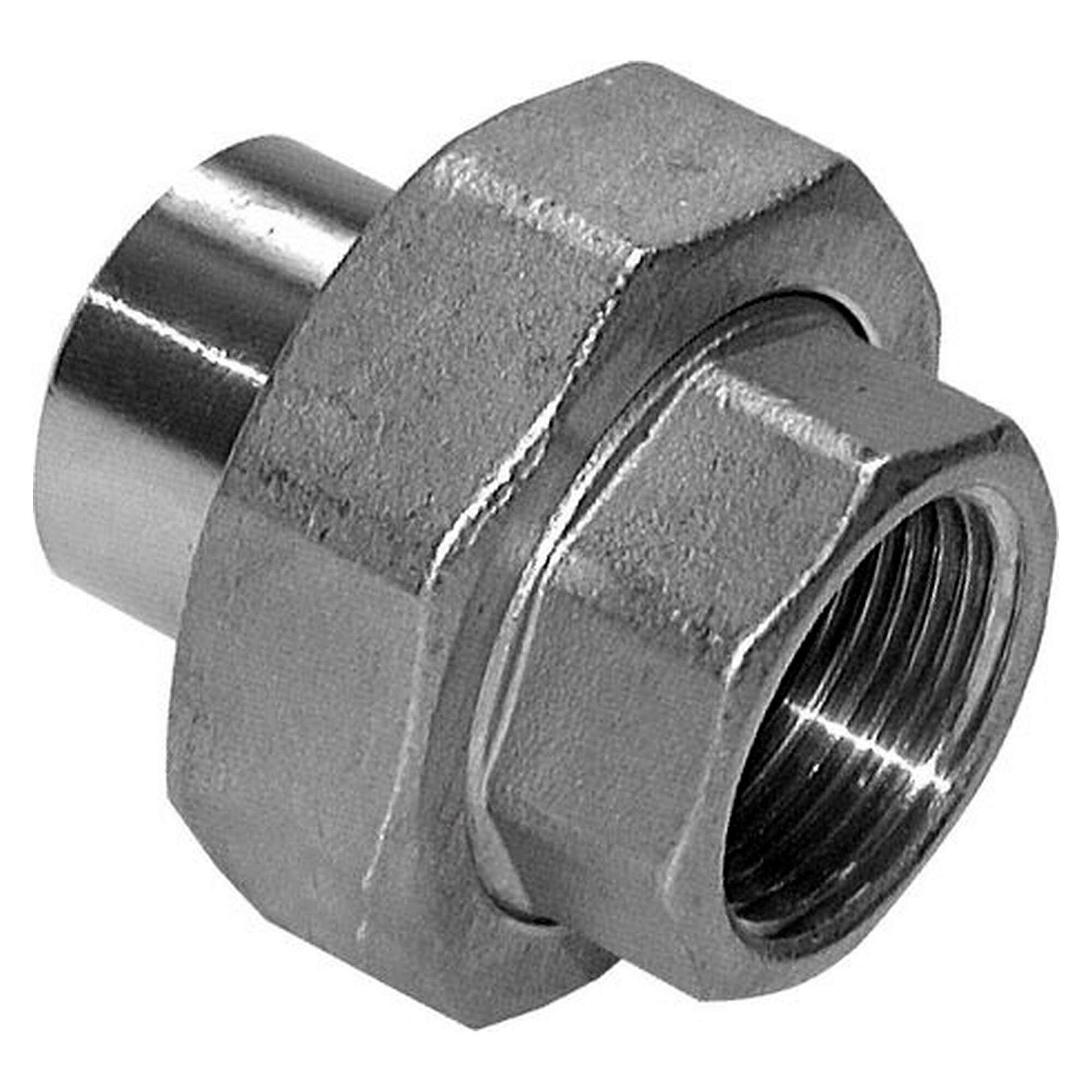 Anschweißverschraubung, Gewinde Rp 1/2", Anschweißende 21,3 mm, Edelstahl 1.4408