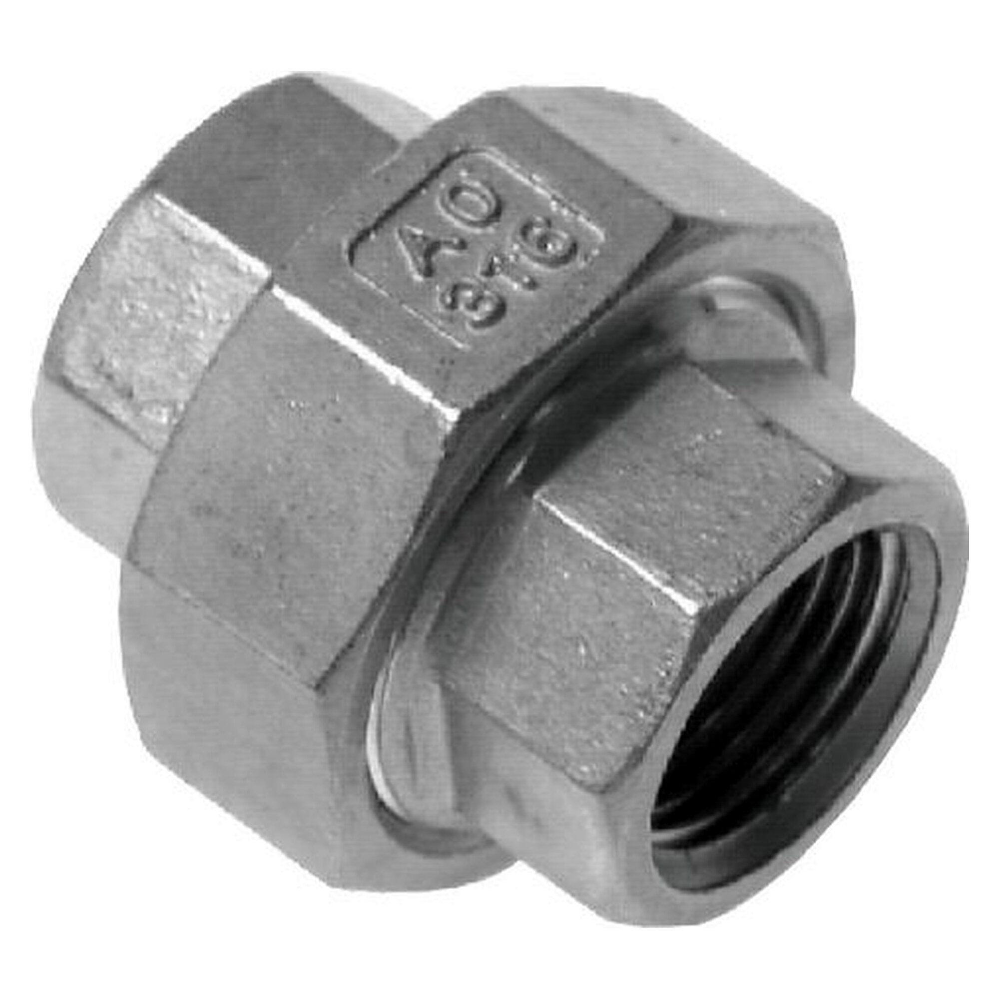 Verschraubung, konisch dichtend, Gewinde Rp 3", PN 16 bar, Edelstahl 1.4408