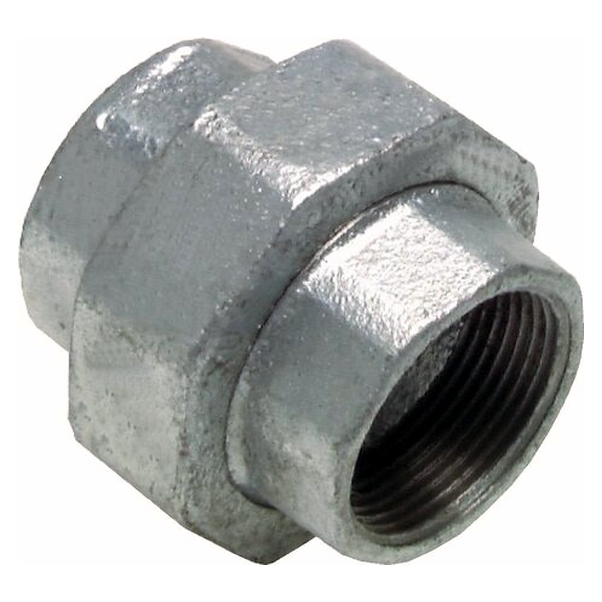 Verschraubung, flach dichtend, Gewinde Rp 1-1/4", PN 25 bar, Temperguss verzinkt