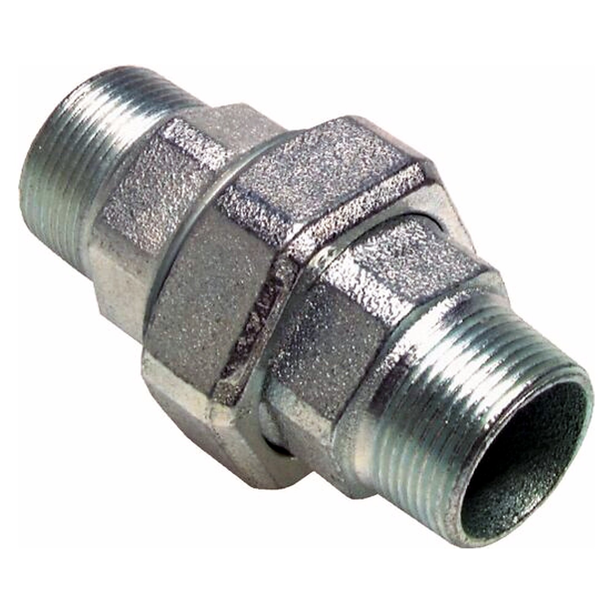 Double nipple, separable, thread R 1/4", PN 25 bar, zinc plated malleable cast iron