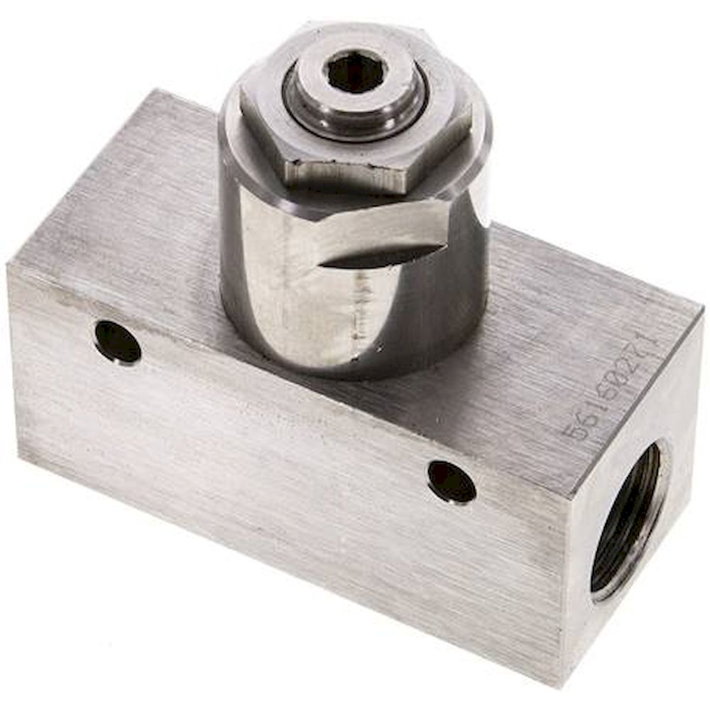 DR-12-ES. Flow control silencer, G 1/2",Stainless steel