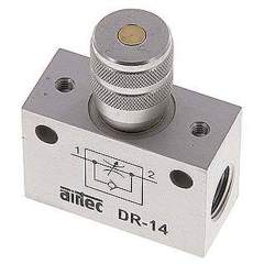 Airtec DR-14. Block-one-way flow control, G 1/4", precision version