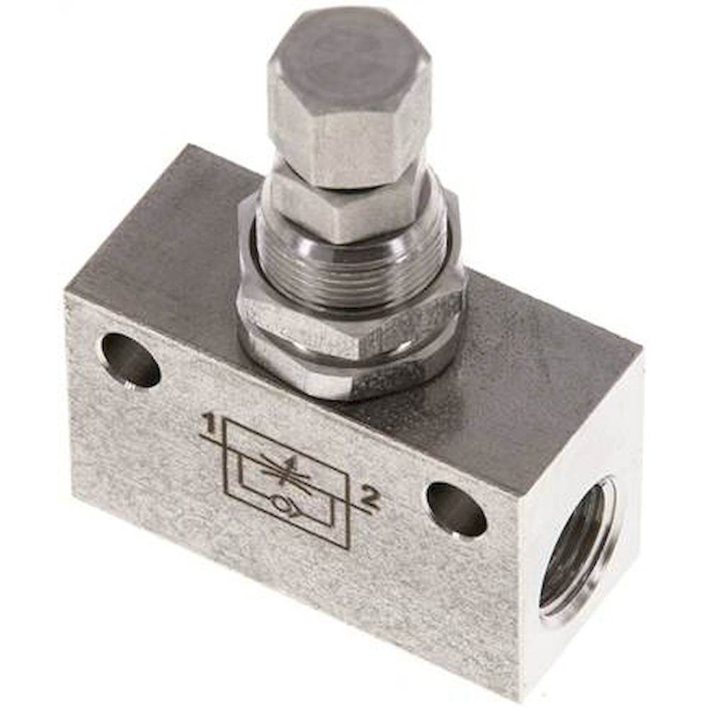 DR-18-ES-E. Flow control silencer, G 1/8",Stainless steel (Eco)