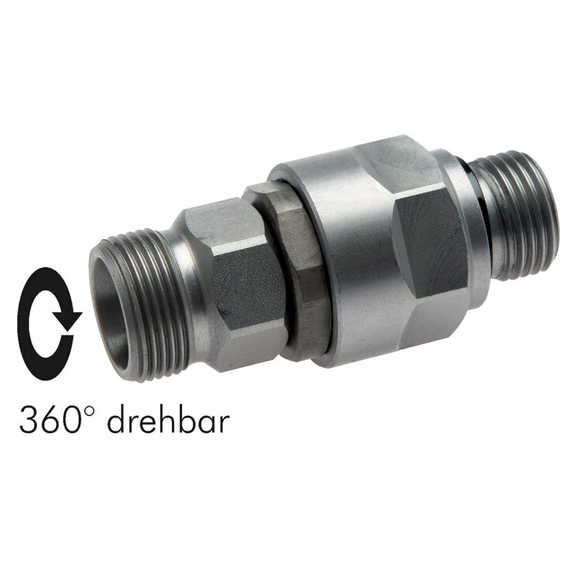 High pressure swivel stud fitting, male stud thread G 1/2", overall length 74 mm, DN 12 mm