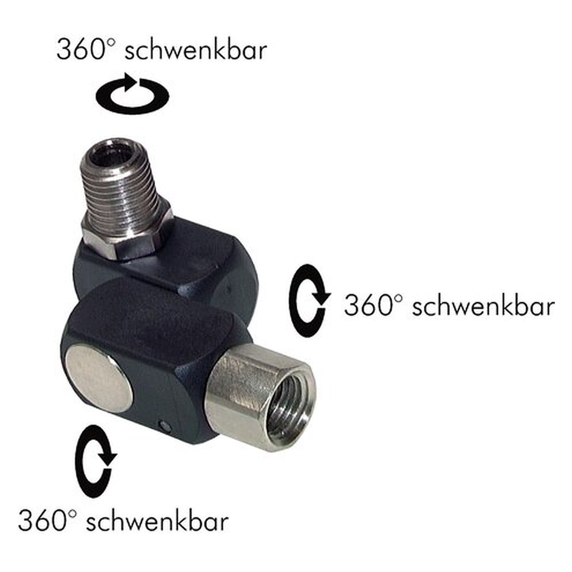 Drehgelenk 2-fach R 1/2" (konisch)(IG)-R 1/2"(AG), Präzisionsausführung