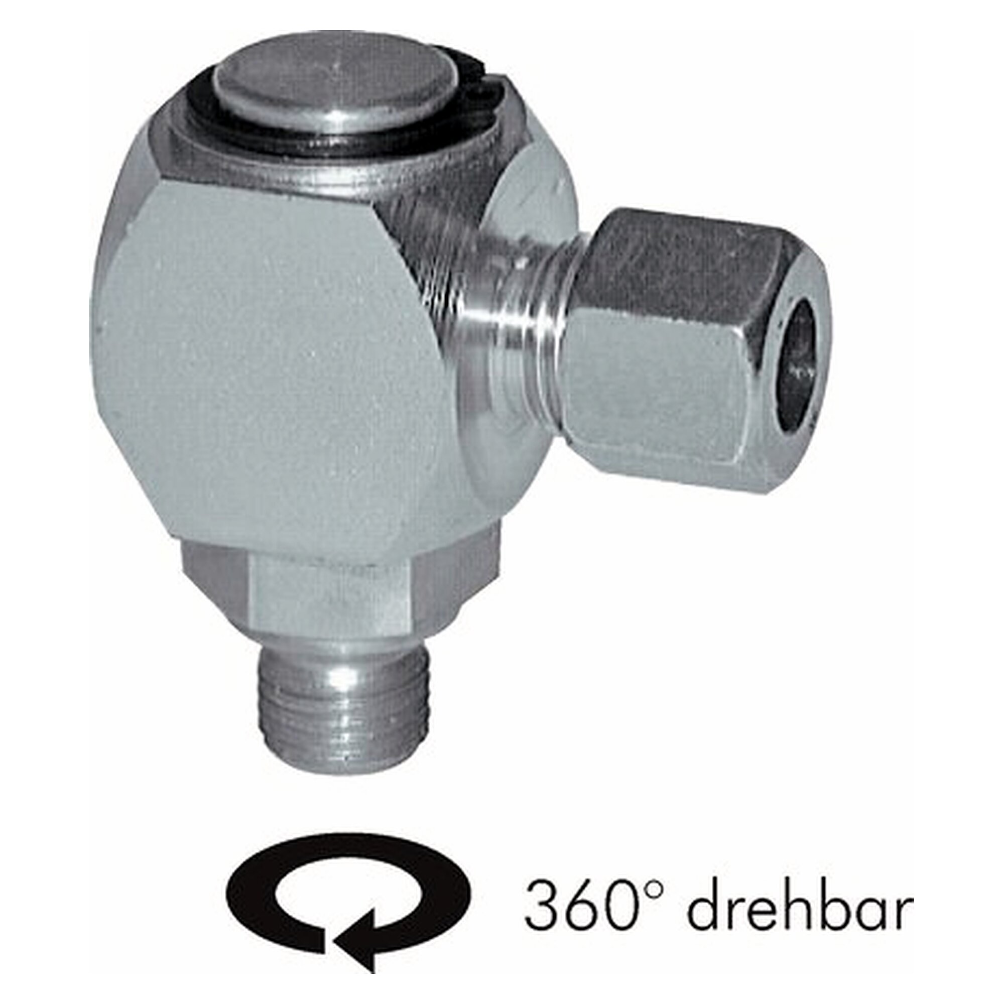 High pressure elbow swivel stud fitting, male stud thread M 18x1.5, DN 8 mm, zinc plated steel