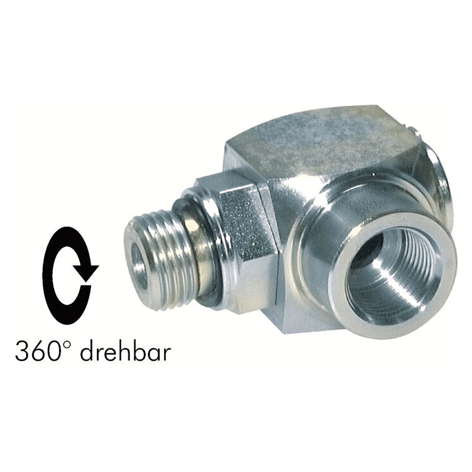 Hochdruck-Winkel-Drehgelenk, Einschraubgewinde G 3/8", DN 7 mm, PN 400 bar, Edelstahl