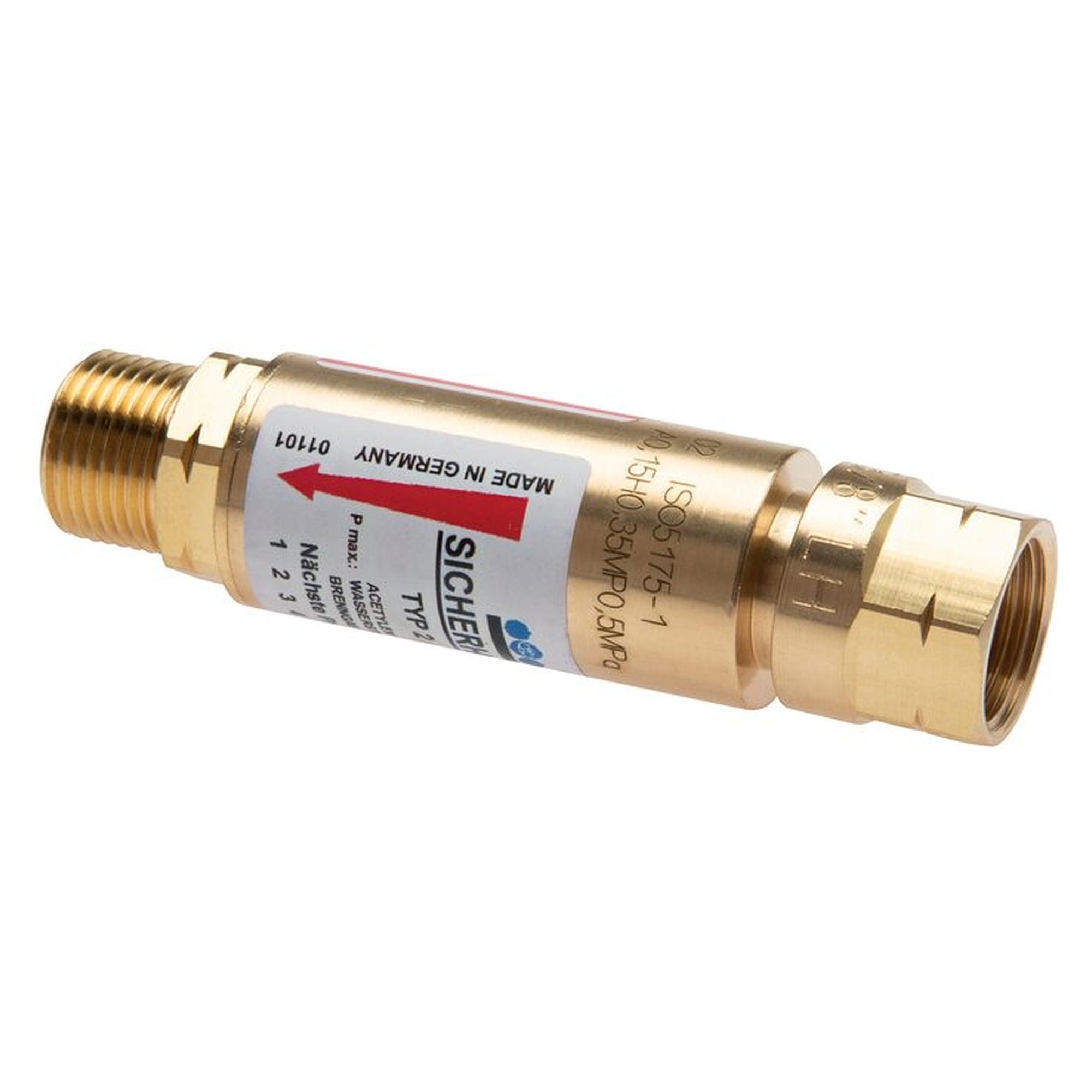 Accessory for compressed air equipment, G 1/4", 0 - 25 bar, brass, temperature range -20 to +60 °C