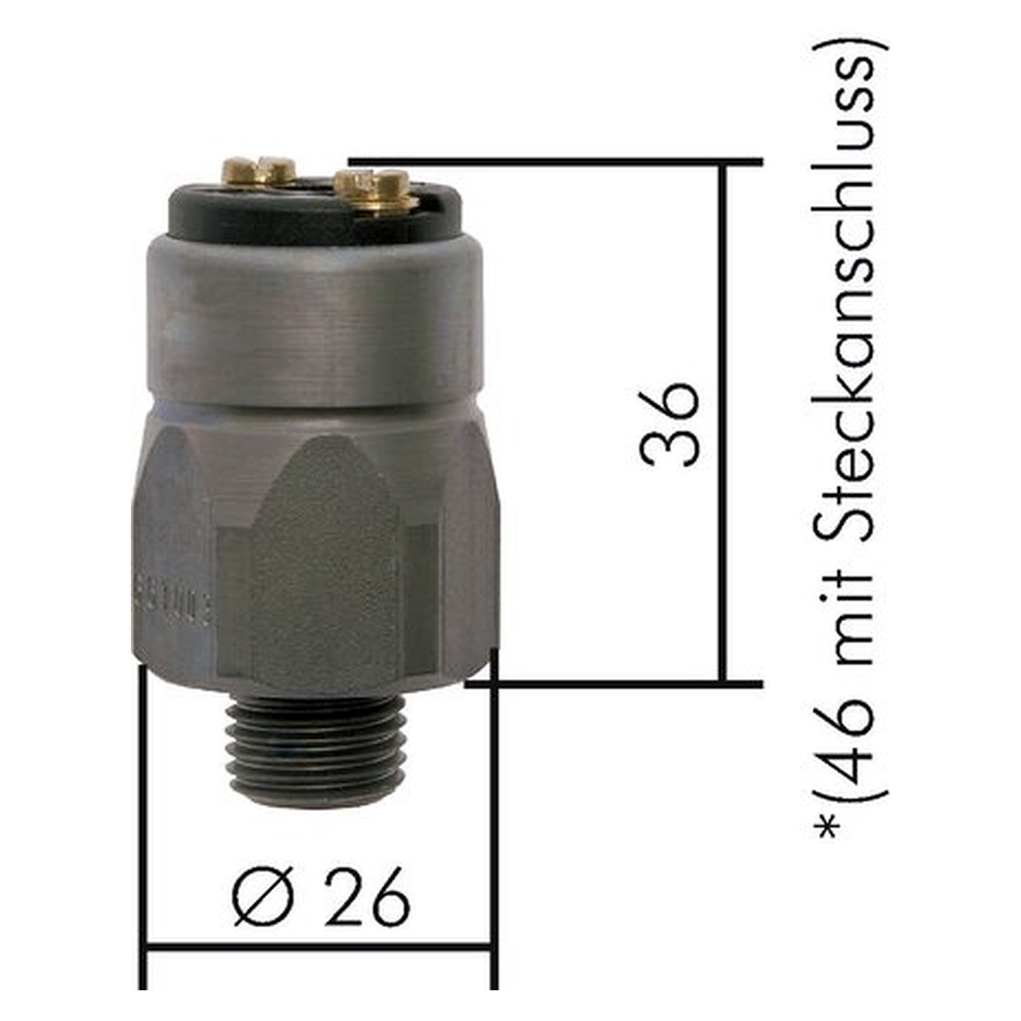 Pressure switch, 20 - 50 bar, zinc plated steel, overpressure safety 300 bar