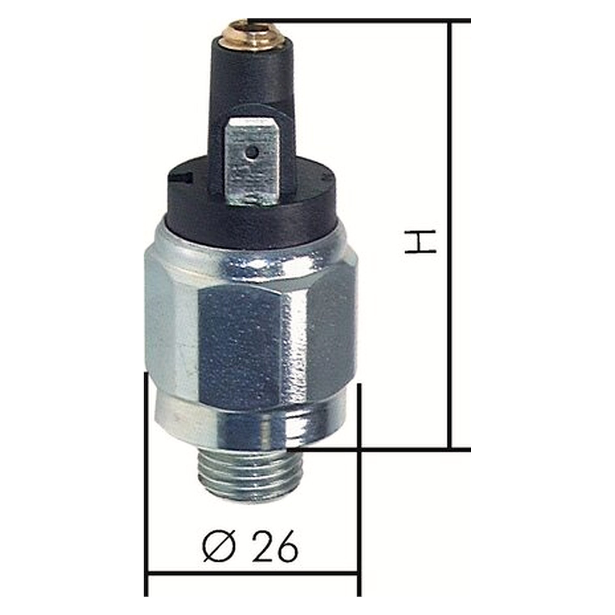 Druckschalter, G 1/4", 10 - 70 bar, Stahl verzinkt, Überdrucksicherheit 120 bar