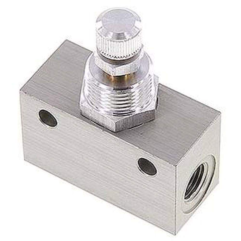 DRVE-14-E. Block-Flow control silencer, G 1/4", Standard