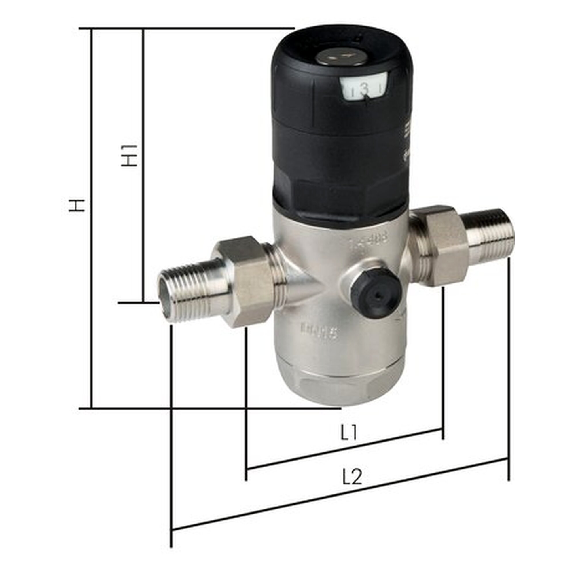 Druckminderer, R 3/4", 3 - 12 bar, DN 20, 1.4408, Temperaturbereich +5 bis +80 °C