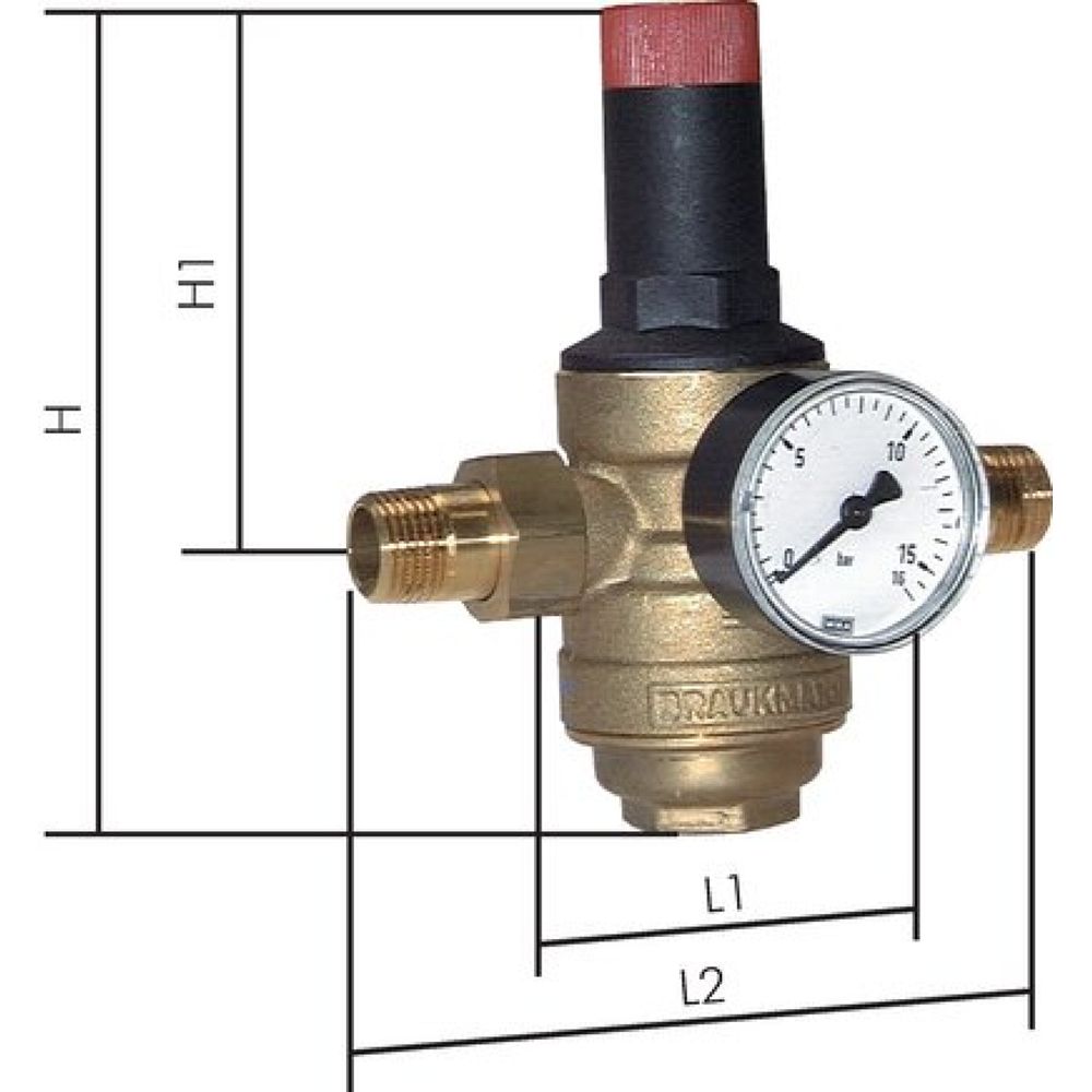 Resideo Braukmann DRWH 114-12 Druckminderer für Trinkwasser R 1-1/4", 1,5-12 bar, DVGW