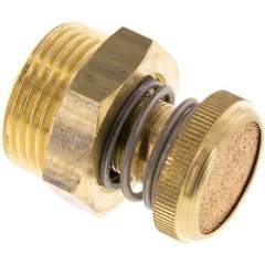 DS-10-B. Flow control silencer G 1", brass, knurled screw