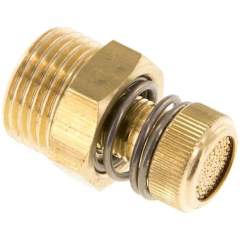 DS-12-B. Flow control silencer G 1/2", brass, knurled screw