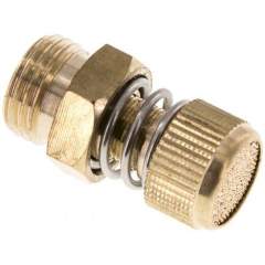 DS-14-B. Flow control silencer G 1/4", brass, knurled screw