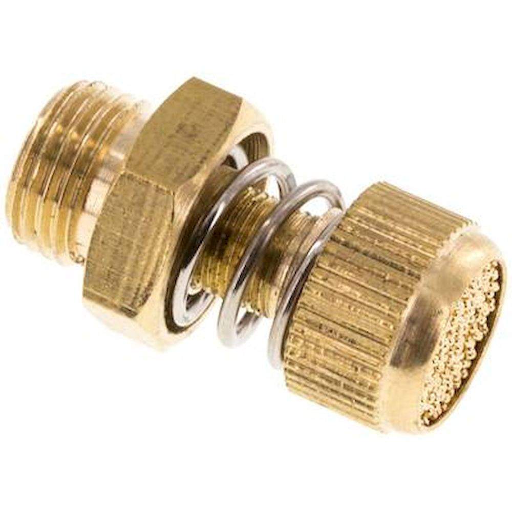 DS-18-B. Flow control silencer G 1/8", brass, knurled screw