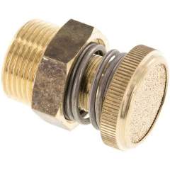 DS 34 B. Drosselschalldämpfer G 3/4", Messing, Rändelschraube