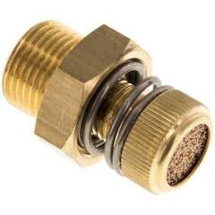 DS-38-B. Flow control silencer G 3/8", brass, knurled screw