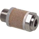 DS-18-GRL. Precision throttle silencer G 1/8", Nickel-plated brass