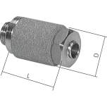 DS 14 GRL ES. Präzisionsdrosselschalldämpfer G 1/4", 1.4571