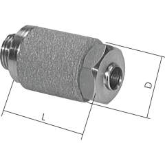DS 14 GRL ES. Präzisionsdrosselschalldämpfer G 1/4", 1.4571