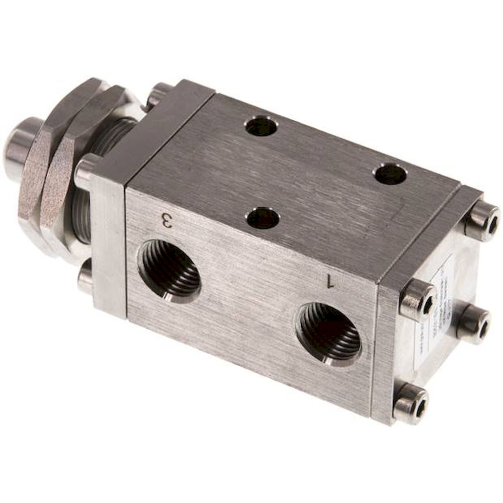 E-05-311-ES. 3/2-way (NC/NO)-Limit switch, G 1/4", Cam, stainless steel