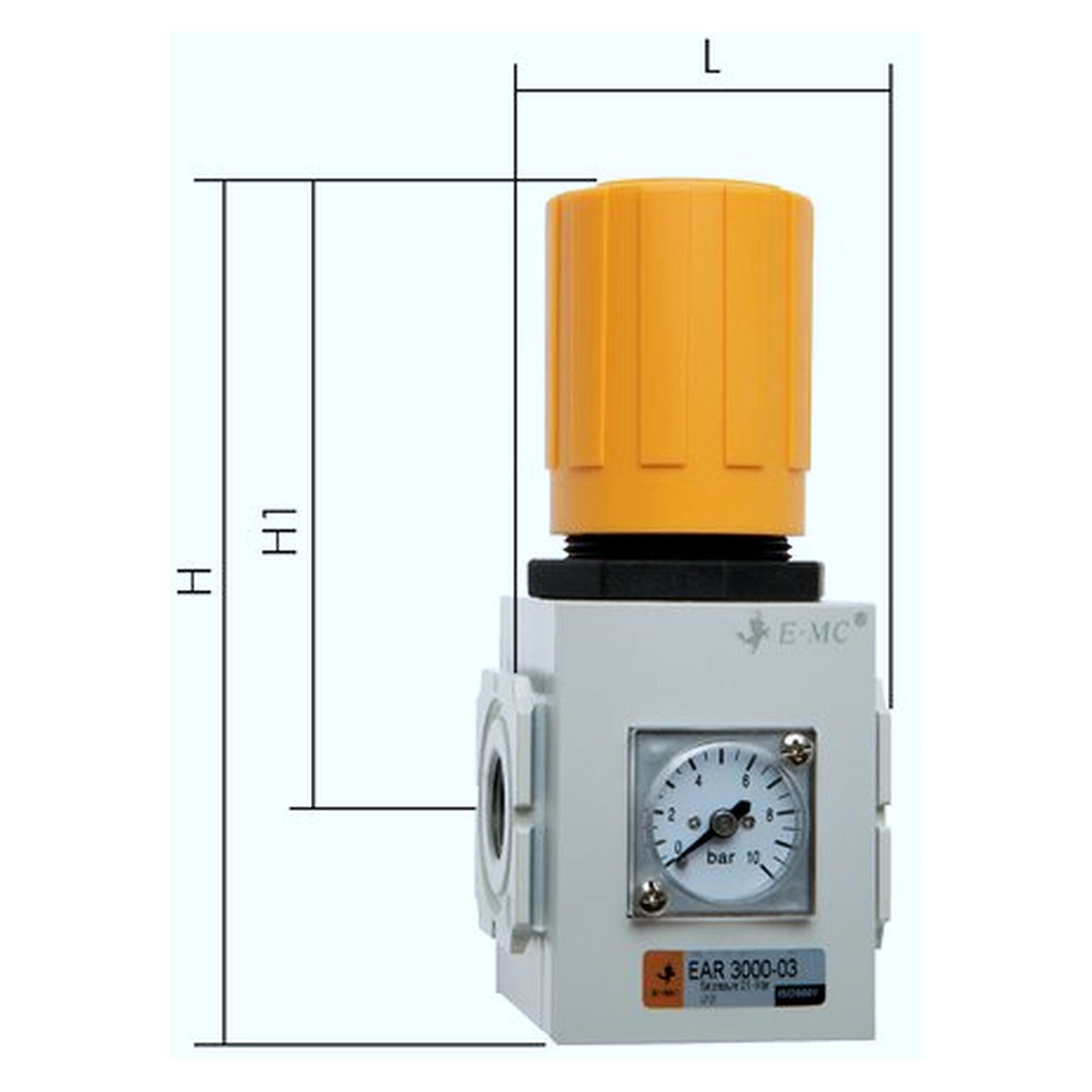 Pressure regulator, G 1/4", aluminium, series 2A, temperature range -5 to +60 °C