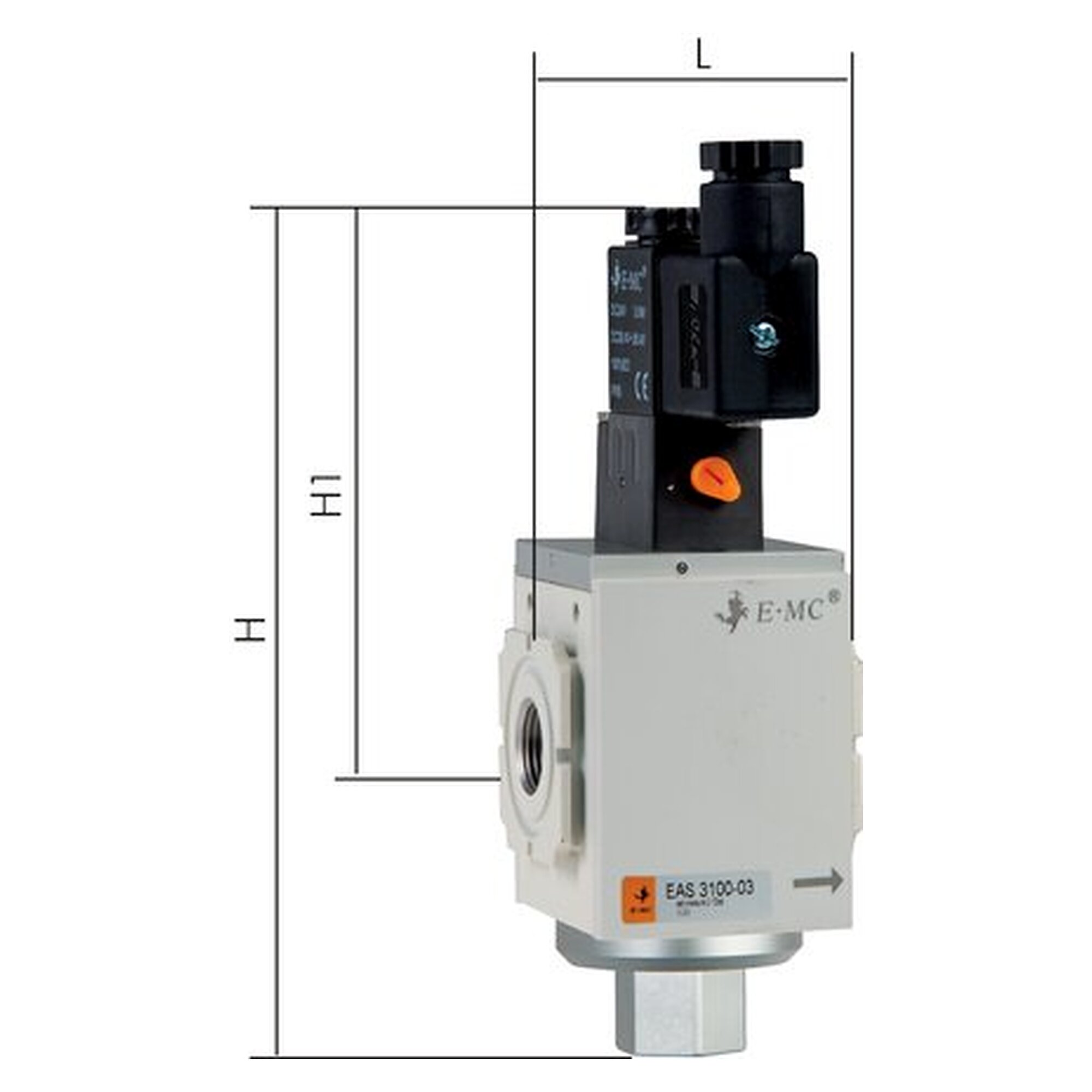 3/2-Wege Magnetventil, G 1/4", Aluminium, 230 V AC, Baureihe 2A, Schutzart IP 65