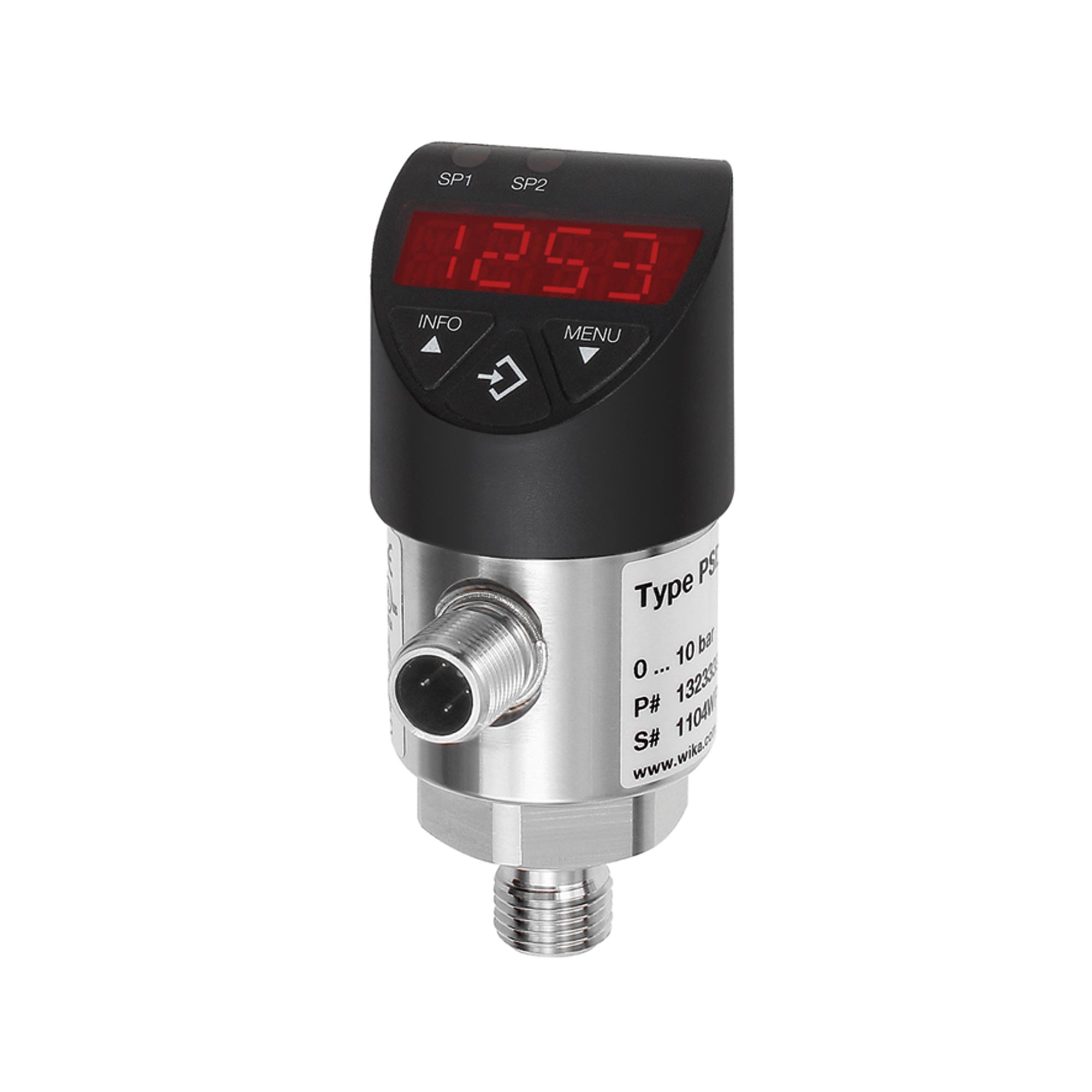 Electr. pressure switch, Digital display, M12x1, G 1/4, 0-1 bar - Riegler K792