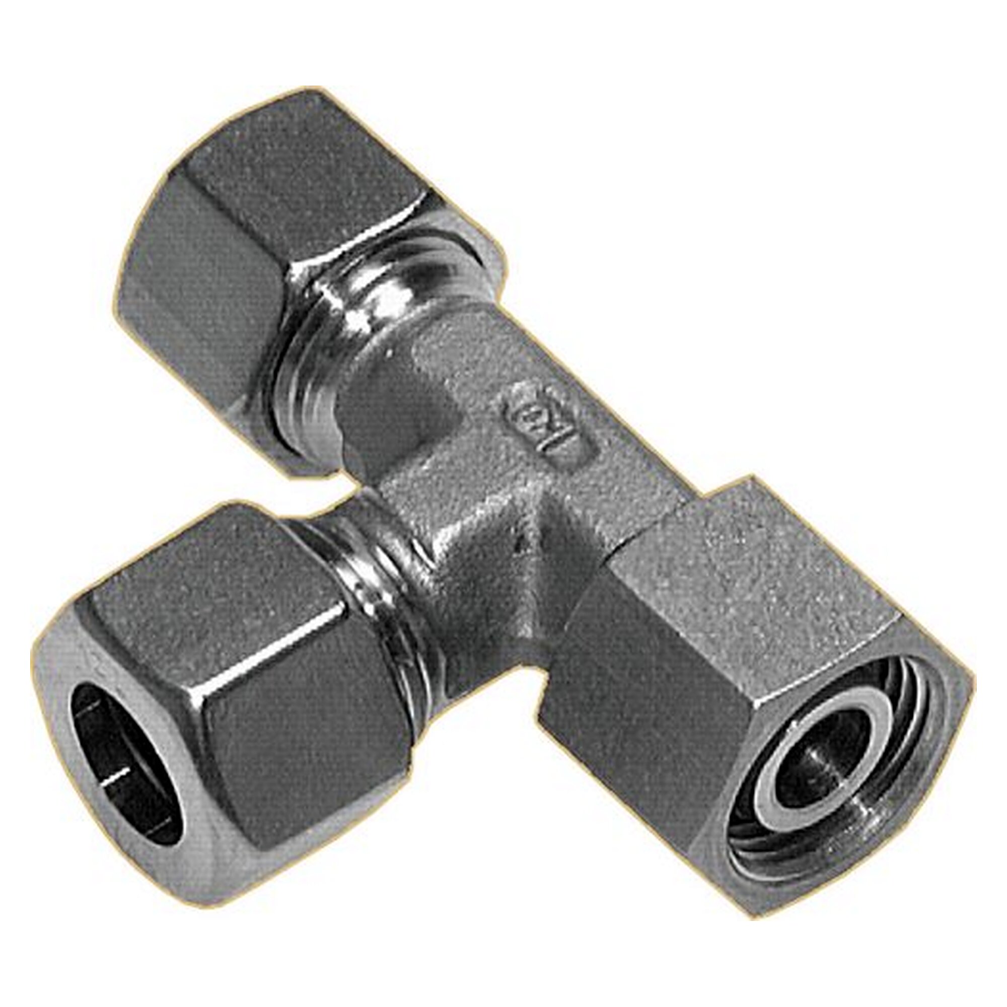 Adjustable L connector, tube 8 L, NC clamping ring 1.4571, with sealing cone and O-ring