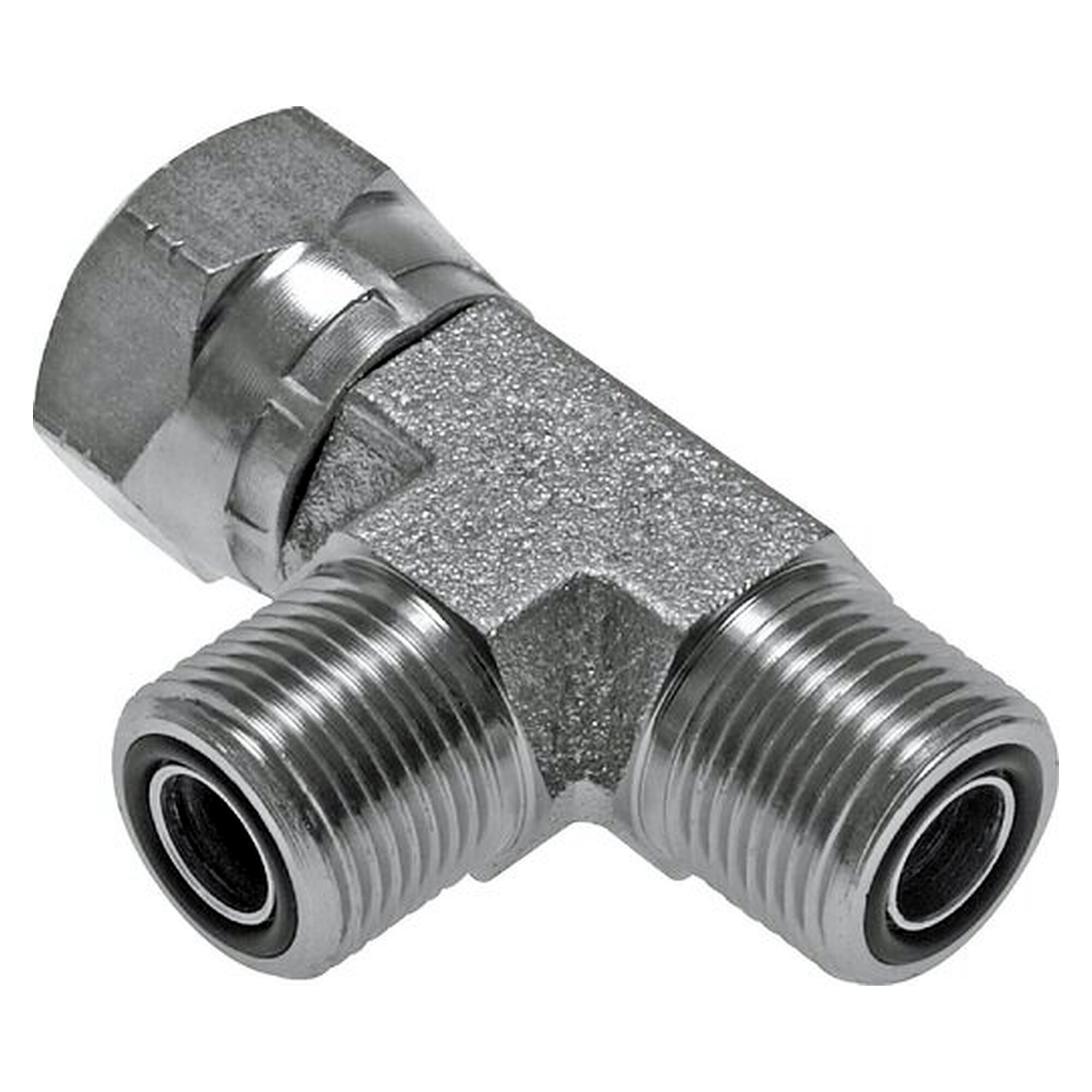 ORFS-L-Verschraubung, Innen- und Außengewinde, ORFS UN 1-3/16"-12, PN 400 bar, Stahl verzinkt