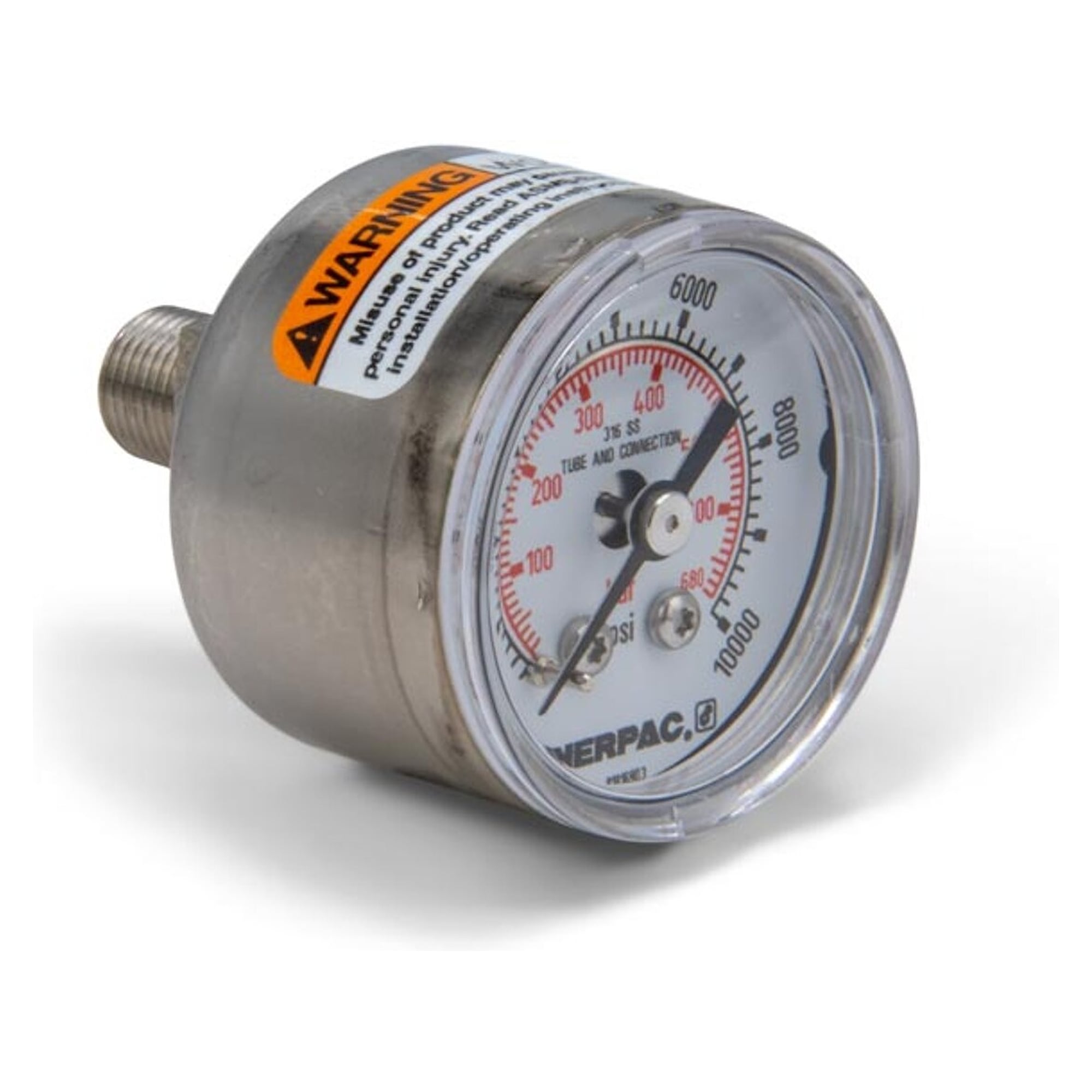 Hydraulic Pressure Gauge 1.5 in (38 mm) 700 bar rear mount - Enerpac 1537R