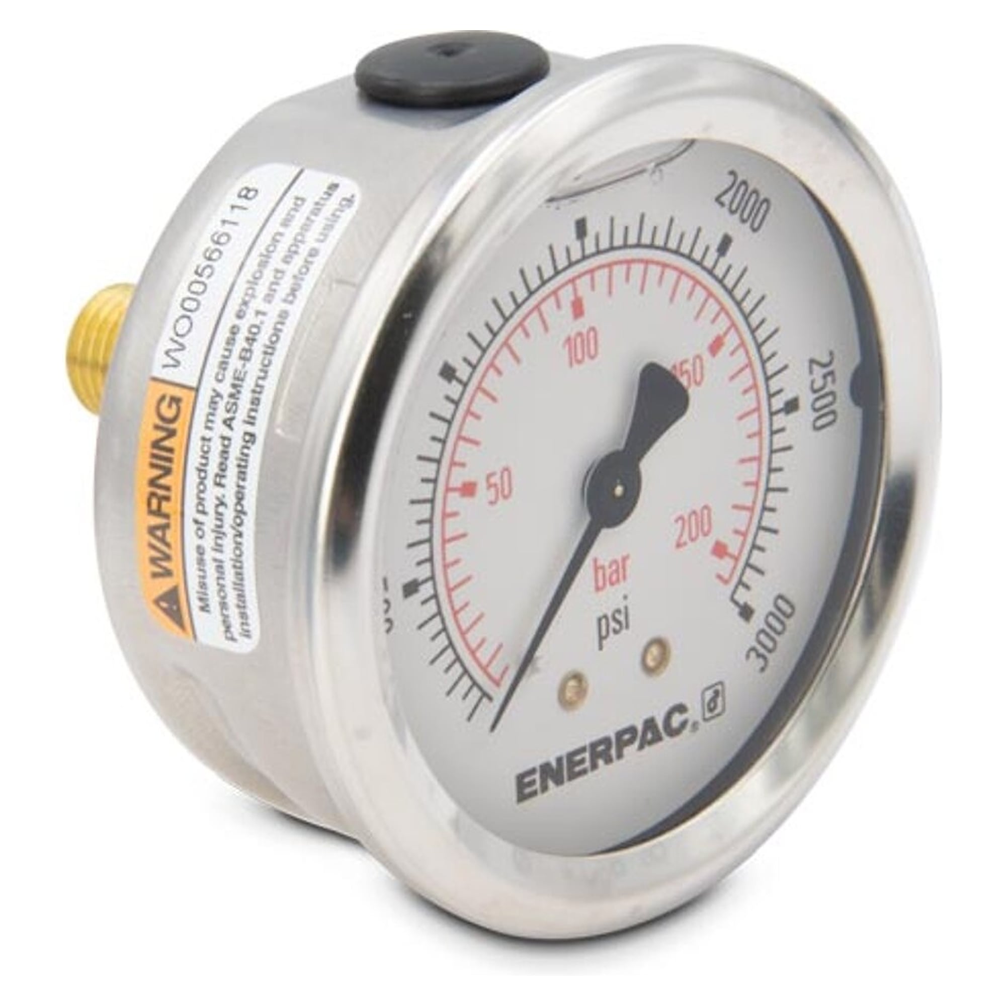 Hydraulic Pressure Gauge 2.5 in (63 mm) 200 bar rear mount - Enerpac G2533SR