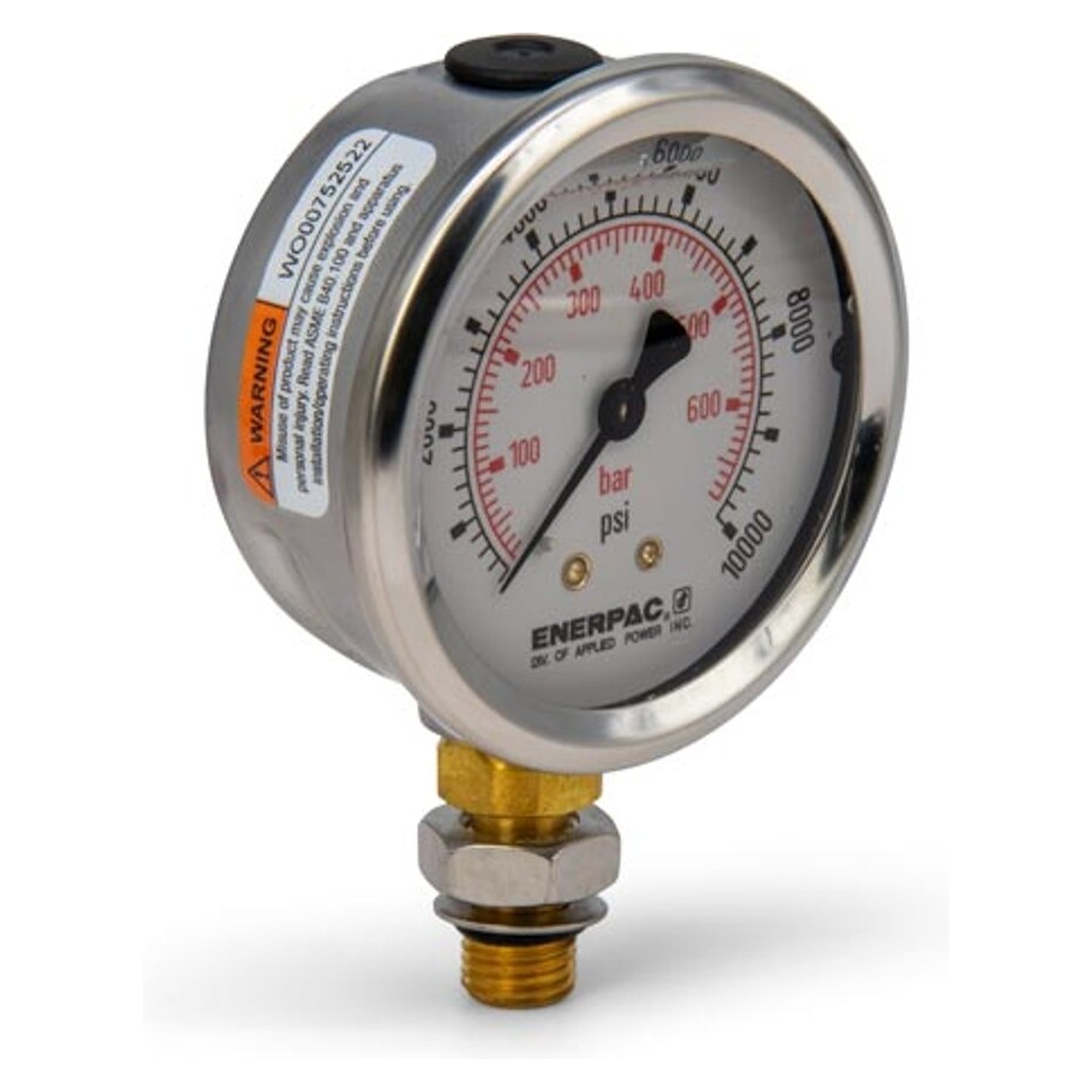Hydraulic Pressure Gauge 2.5 in (63 mm) 700 bar lower mount - Enerpac G2535SL