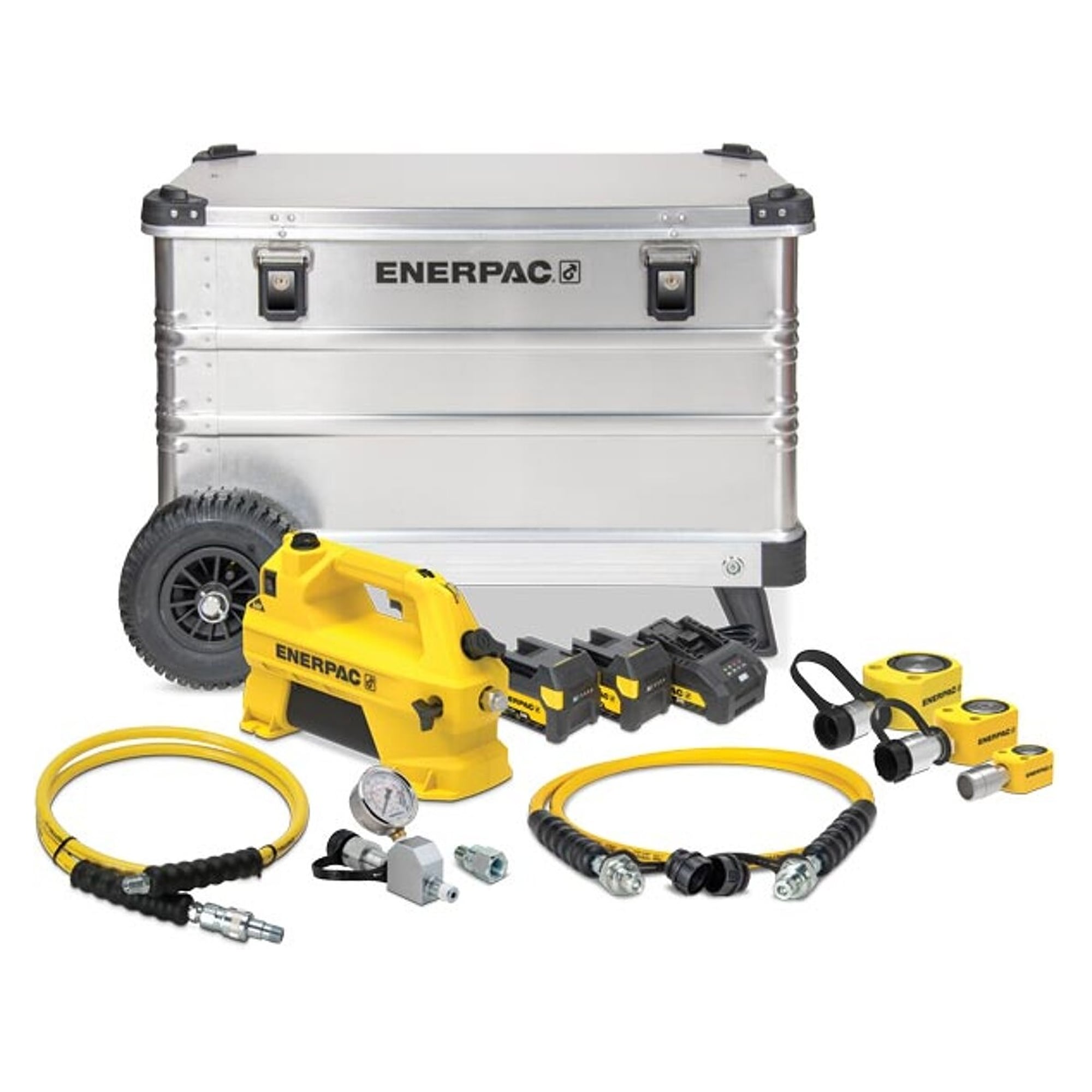 Compact-Force-Werkzeugkoffer-Set fahrbar mit Akkupumpe - Enerpac SCMRSMPCW
