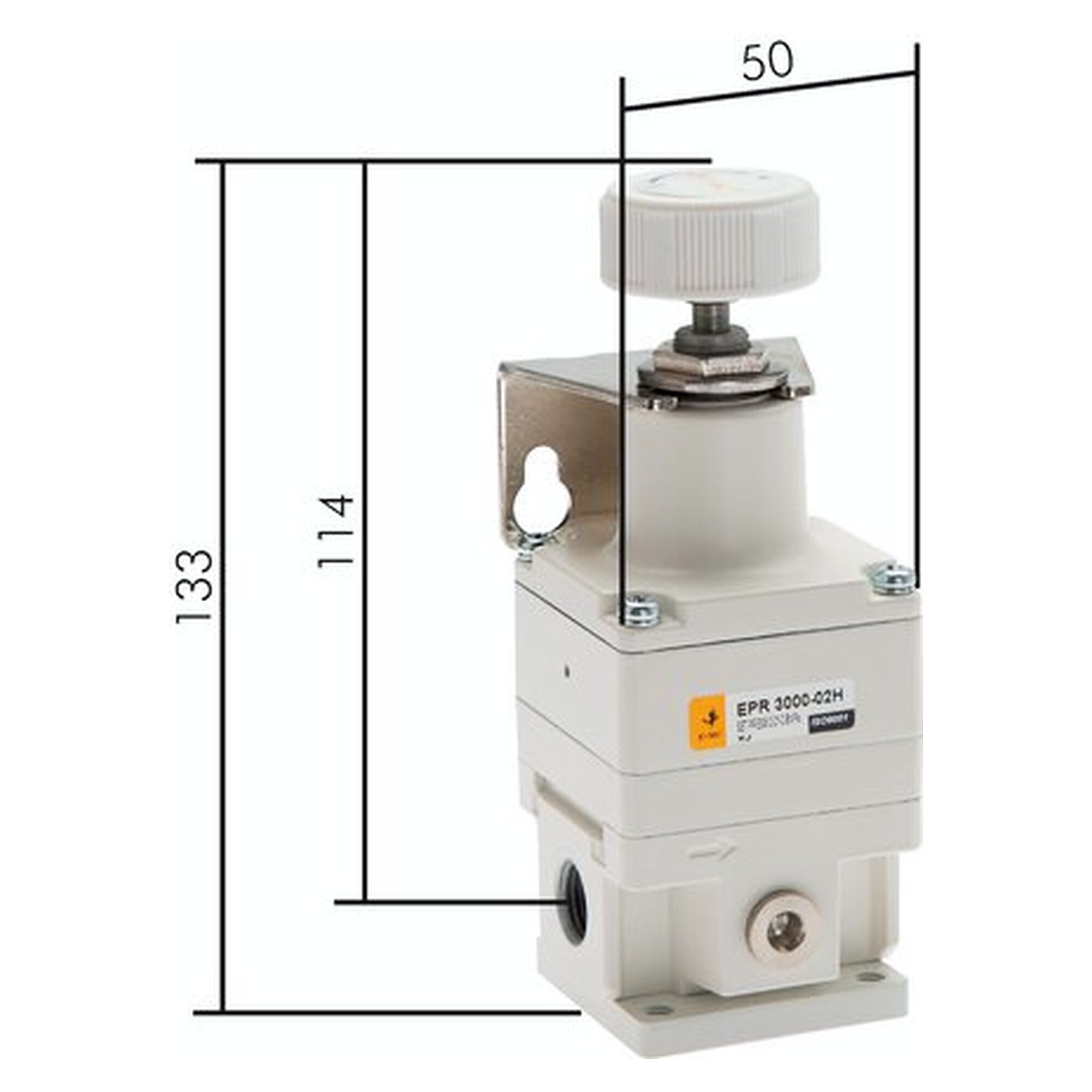 Präzisionsdruckregler, G 1/4", 0,05 - 2 bar, Aluminium, Baureihe 2, Temperaturbereich -20 bis +70 °C