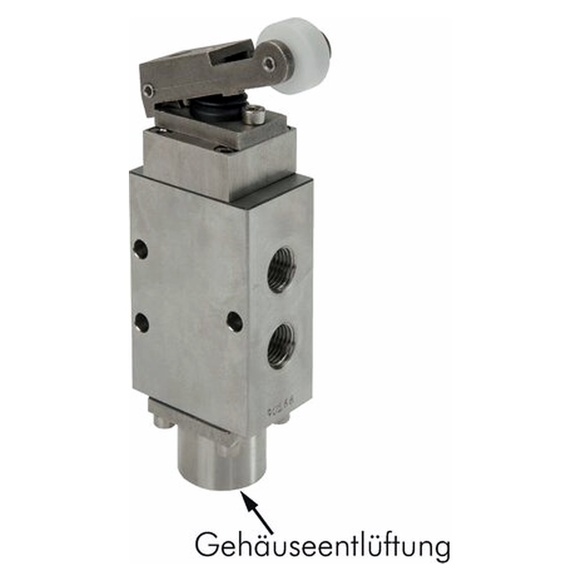 5/2-Wege Endschalter, Rollenhebel, G 1/4", 700 l/min, -0,95 bis 12 bar, Abluft 2x G 1/4"